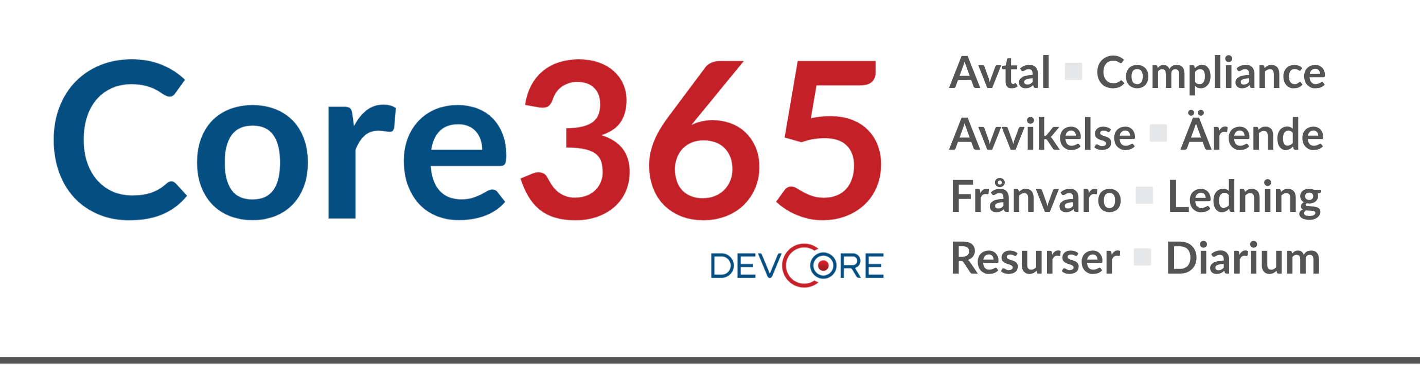 Core365 DevCore Avtal Compliance Avvikelse Ärende Frånvaro Ledning Resurser Diarium